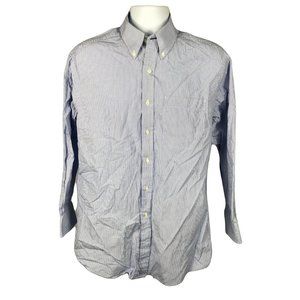 Tommy Hilfiger Button Up Collared Shirt ~ Sz 15.5 32-33  ~ Blue & White Striped
